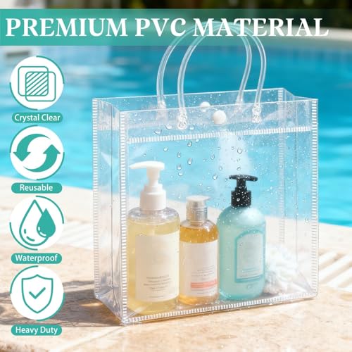 BadenBach 16 PCS Large Clear Gift Bags with Handles, 11 x 11 x 3.9 Inch Clear Plastic Party Favor Bag Transparent Goodie Tote Bag Gift Wrap Bags Bulk for Wedding Baby Shower Birthday Mother's Day - Image 4