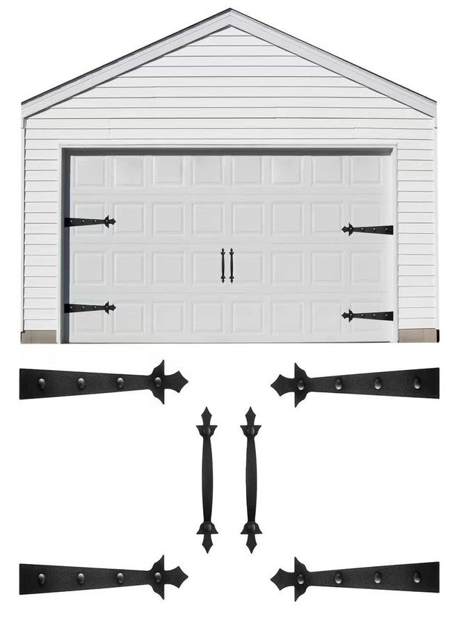 RHULKRUI Garage Door Decorations Magnetic,Magnetic Garage Door Handles,Garage Door Magnets,Decorative Garage Door Hardware with 4 Hinges + 2 Handles Makes Your Garage Door Look More Appealing (Elegance Style) - Image 1
