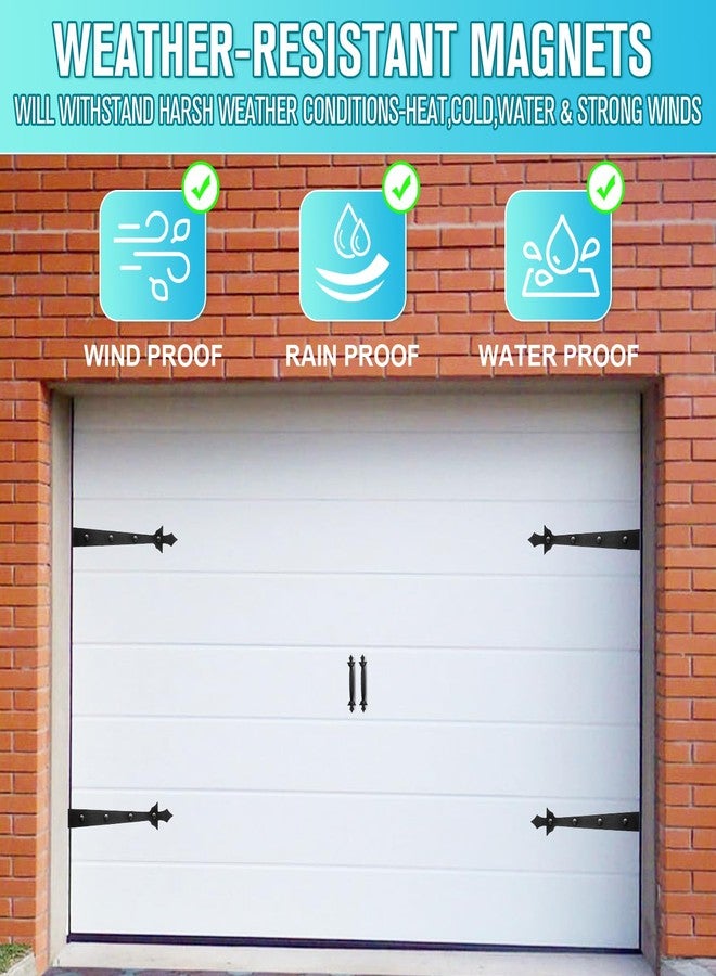 RHULKRUI Garage Door Decorations Magnetic,Magnetic Garage Door Handles,Garage Door Magnets,Decorative Garage Door Hardware with 4 Hinges + 2 Handles Makes Your Garage Door Look More Appealing (Elegance Style) - Image 5