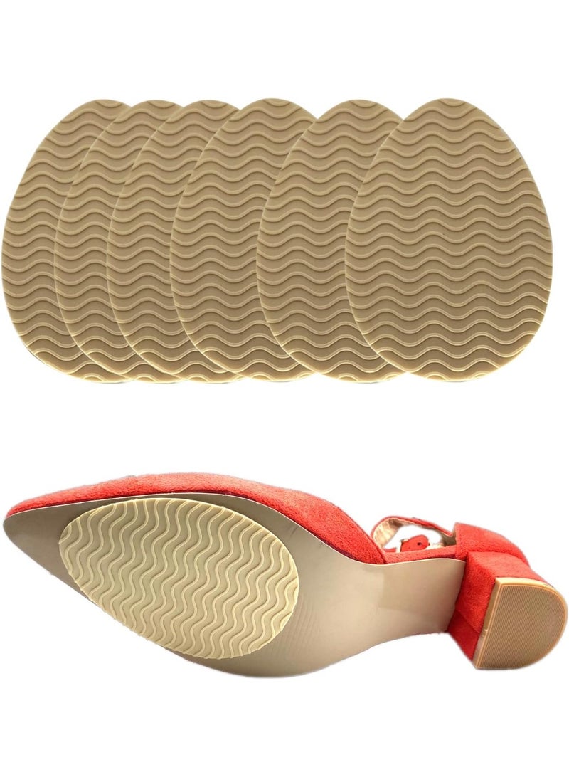 Non-Slip Shoes Pads Sole Protectors Adhesive, High Heels Anti-Slip Shoe Grips (Beige 3pairs) - Image 1