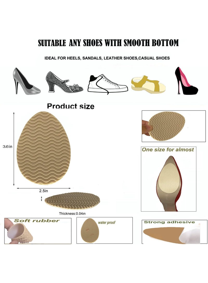 Non-Slip Shoes Pads Sole Protectors Adhesive, High Heels Anti-Slip Shoe Grips (Beige 3pairs) - Image 5