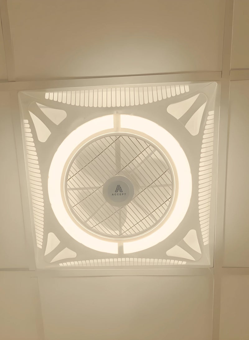ACCEPT 60x60cm LED Ceiling Fan with 3 Colors Light and Remote Control - Image 4