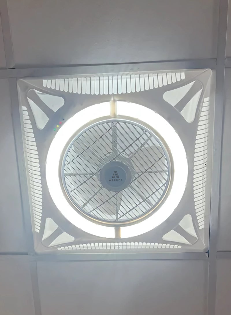 ACCEPT 60x60cm LED Ceiling Fan with 3 Colors Light and Remote Control - Image 2