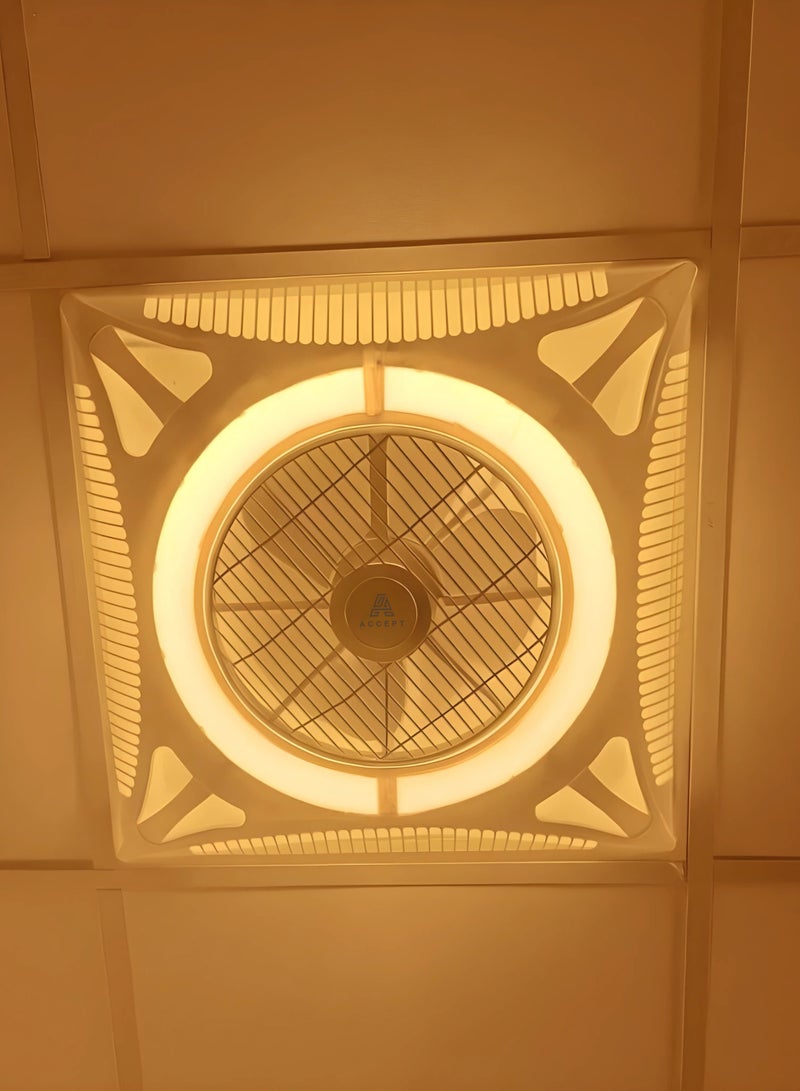 ACCEPT 60x60cm LED Ceiling Fan with 3 Colors Light and Remote Control - Image 3
