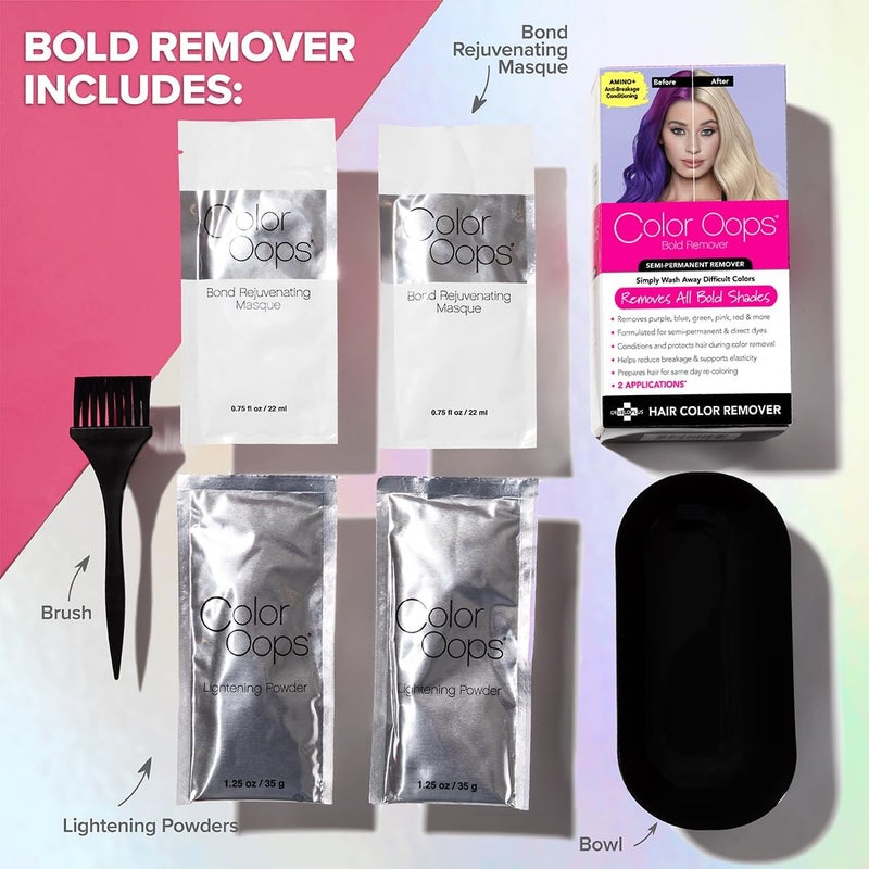Color Oops Hair Dye Remover 2 Applications Safely Removes Direct Dyes & Semi-Permanent Coloring Same Day Vegan & Cruelty Free - Image 3