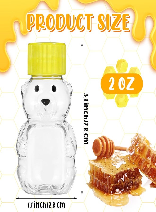 Lemecima 48 Pcs 2 oz Plastic Honey Bear Bottles - Clear Reusable Mini Bear Jars with Lids for Holidays & Baby Showers - Image 2