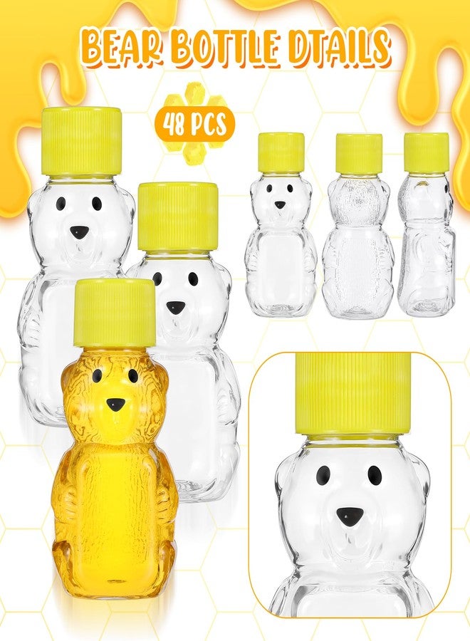 Lemecima 48 Pcs 2 oz Plastic Honey Bear Bottles - Clear Reusable Mini Bear Jars with Lids for Holidays & Baby Showers - Image 4