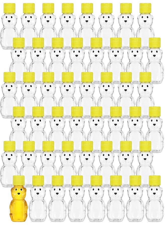 Lemecima 48 Pcs 2 oz Plastic Honey Bear Bottles - Clear Reusable Mini Bear Jars with Lids for Holidays & Baby Showers - Image 1