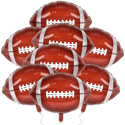 Atiloy 8PCS Football Balloons Garland 24inch Large Foil Mylar Sports Balloons Football Balloon Bouquet Arch for Football Graduation Birthday Themed Party Decorations Supplies - Image 1