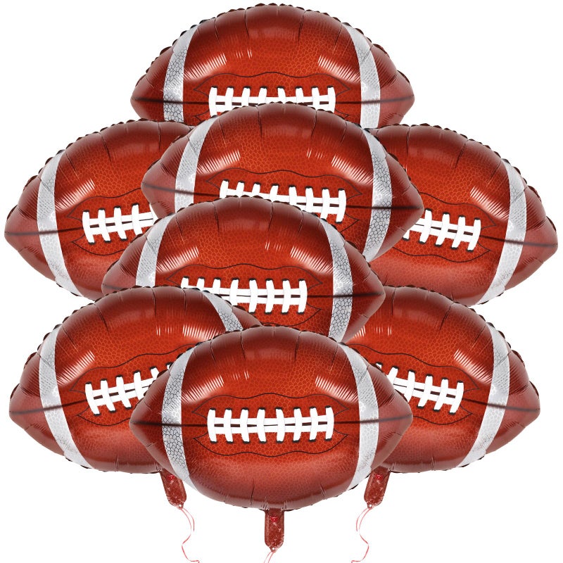 Atiloy 8PCS Football Balloons Garland 24inch Large Foil Mylar Sports Balloons Football Balloon Bouquet Arch for Football Graduation Birthday Themed Party Decorations Supplies - Image 3