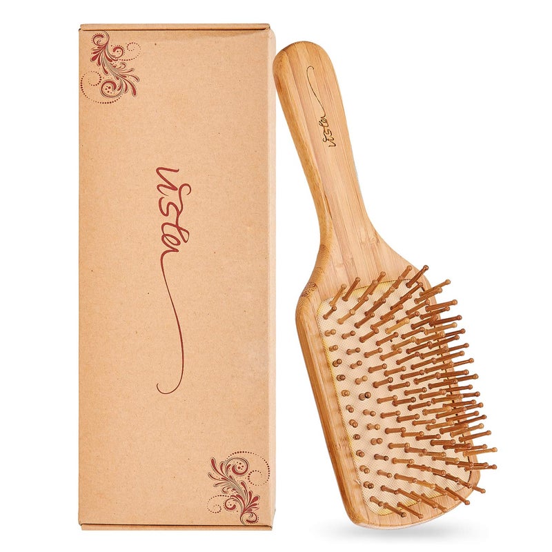 Bamboo Hair Brush and Combs for Long Thick Curly Wavy Dry or Damaged Hair  Reducing Breakage Frizz and Tangles