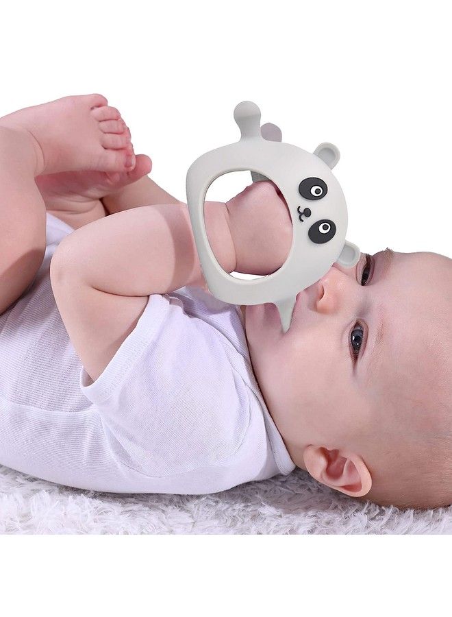 DaKos Teether Soother For New Born Teether And Soother For Baby Baby Mitten Teether Baby Chew Toys For Sucking Needs Sensory Teether Toy (Animal Shaped Panda White) - Image 3