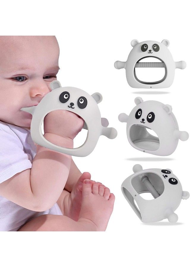 DaKos Teether Soother For New Born Teether And Soother For Baby Baby Mitten Teether Baby Chew Toys For Sucking Needs Sensory Teether Toy (Animal Shaped Panda White) - Image 4