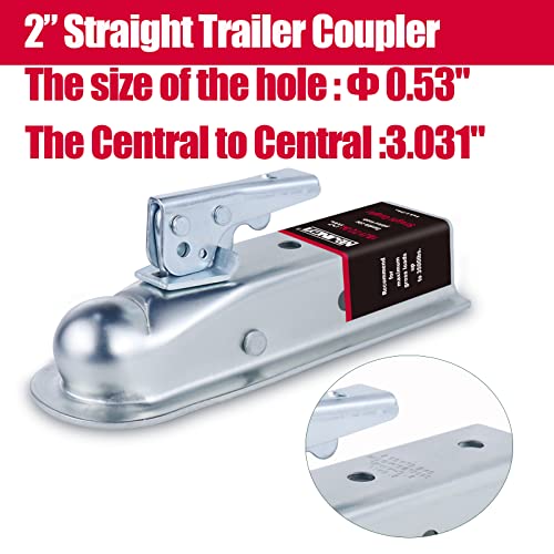 NBJINGYI Straight Trailer Coupler 2" Ball 2" Channel Width 3500 LBSTrailer Tongue Coupler - Image 4