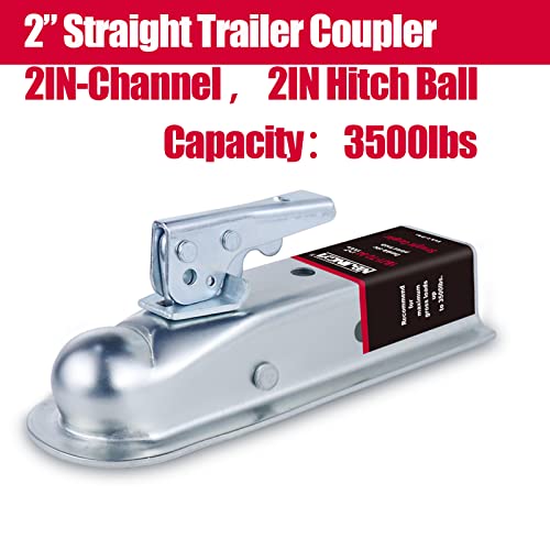 NBJINGYI Straight Trailer Coupler 2" Ball 2" Channel Width 3500 LBSTrailer Tongue Coupler - Image 2