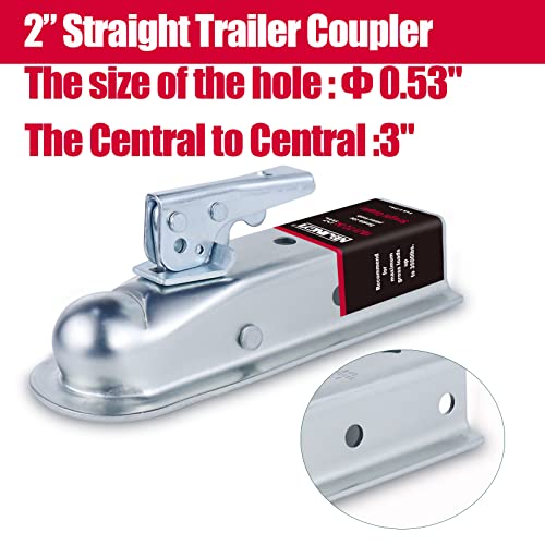 NBJINGYI Straight Trailer Coupler 2" Ball 2" Channel Width 3500 LBSTrailer Tongue Coupler - Image 3