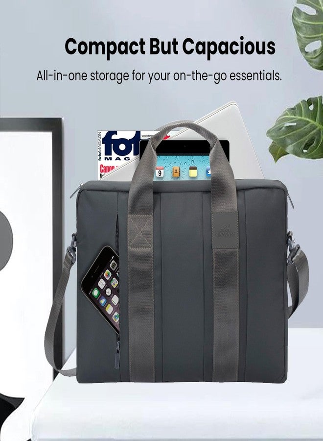 RivaCase Hyde 8830 Laptop Bag Lightweight Stylish Slim Shoulder Bag Dual zipper utility Bag For Men & Women | Business Laptop Bag | Upto 15.6 '' Notebook/Macbook Compatiable Travel bag accessories - Image 3