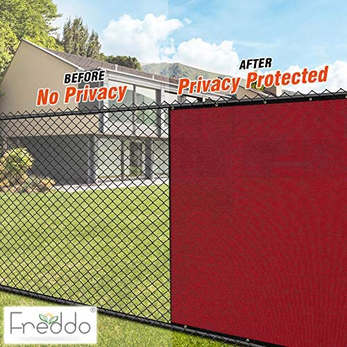 FREDDO Privacy Screen Fence Shade Net for Balcony, Garden, Terrace & Outdoor Fence – Heavy Duty with Polyester Band, Brass Eyelets & Tie Cords (Burgundy, 1 x 4 Mtr) - Image 2