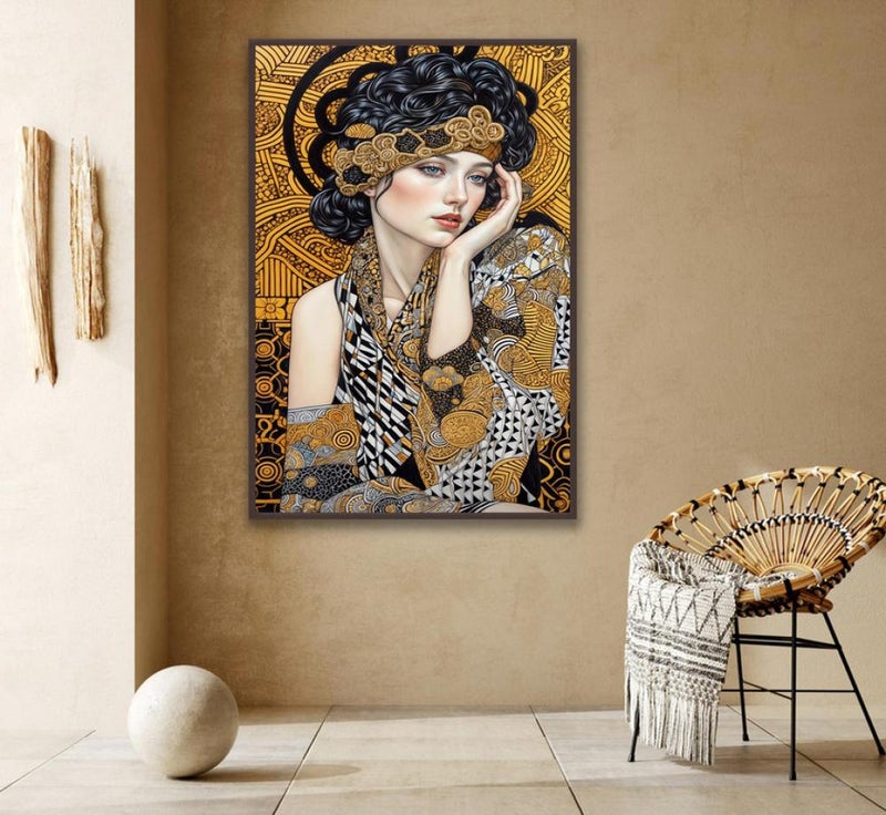 ماركتنا لوحة قماشية بتصميم بتصميم امرآة مع برواز مجوف مقاس (120x80) قطعة واحدة - Image 4