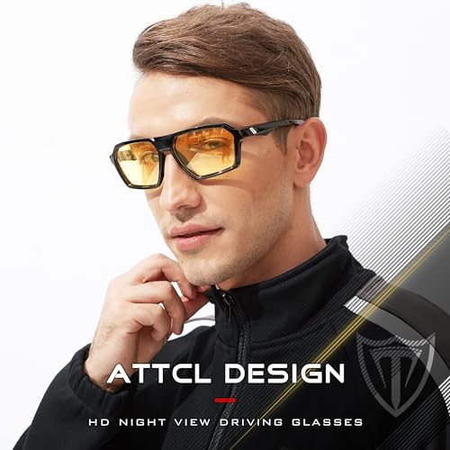 ATTCL Anti-Glare Night Driving Glasses - TR90 Frame Yellow Lens Improves Night Vision, Clear Vision for Driving 2137 Yeshi - Image 3