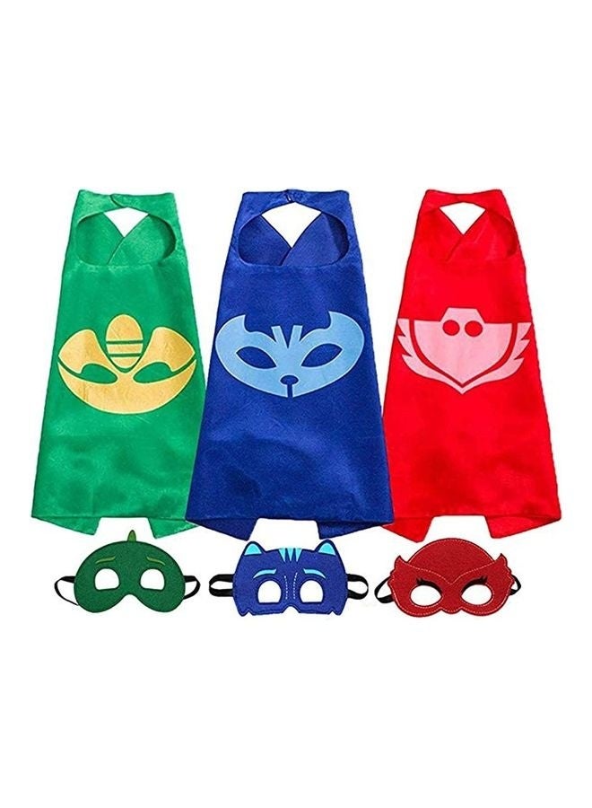 3-Piece Superhero Cape And Mask Costume - Image 1