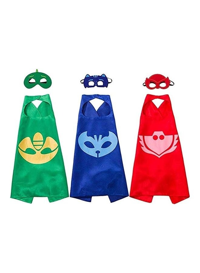 3-Piece Superhero Cape And Mask Costume - Image 3