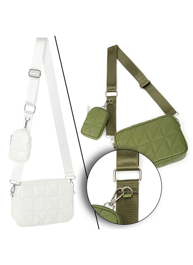 AOCINA - Small Coin Purse Crossbody Bags With Coin Pouch For Women Soft Leather Quilted Hobo Purses 2 Size Bags(Olive Green) - Image 1