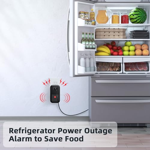 Satisure إنذار انقطاع الطاقة، إنذار انقطاع الطاقة في المجمد 7 صفارات، إنذار المجمد مع مؤشر LED قابل للتعديل من 0-110 ديسيبل 12 ساعة تنبيه، جهاز مراقبة انقطاع الطاقة للثلاجة، مضخات المياه، حوض السمك - Image 2