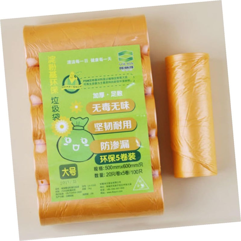 Degradable Garbage Bags Disposable Rubbish Bags 100pcs 5 Rolls 45x50cm for Home Kitchen Bathroom Use Random Color - Image 2