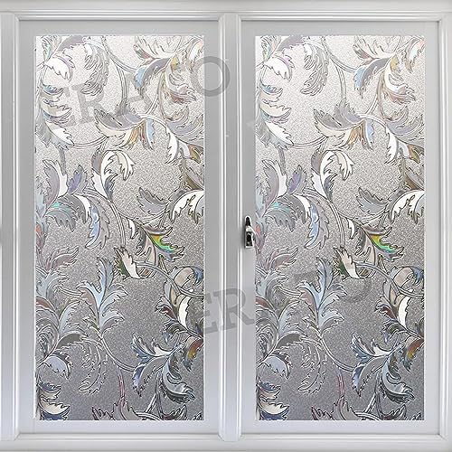 ERATO Decorative Window Frosted Film Self Adhesive Glass Window Film Frosted Sticker (16 x 80 inch, Decorative 05) - Image 2