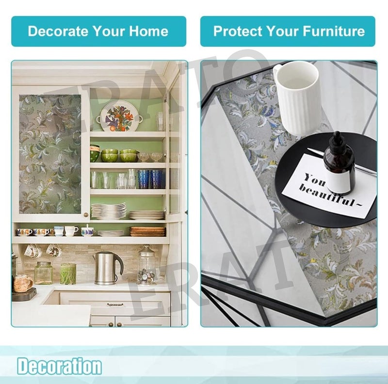 ERATO Decorative Window Frosted Film Self Adhesive Glass Window Film Frosted Sticker (16 x 80 inch, Decorative 05) - Image 5