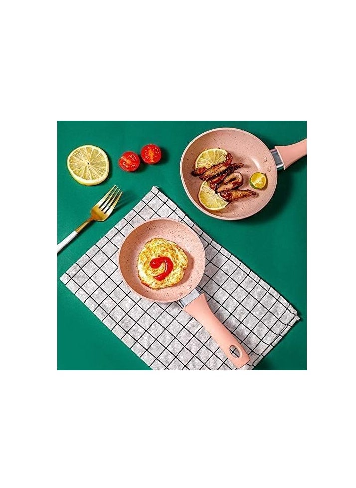 Mini Nonstick Frying Pan, Stone-Coated Cast Aluminum, Soft-Grip Handle 12cm