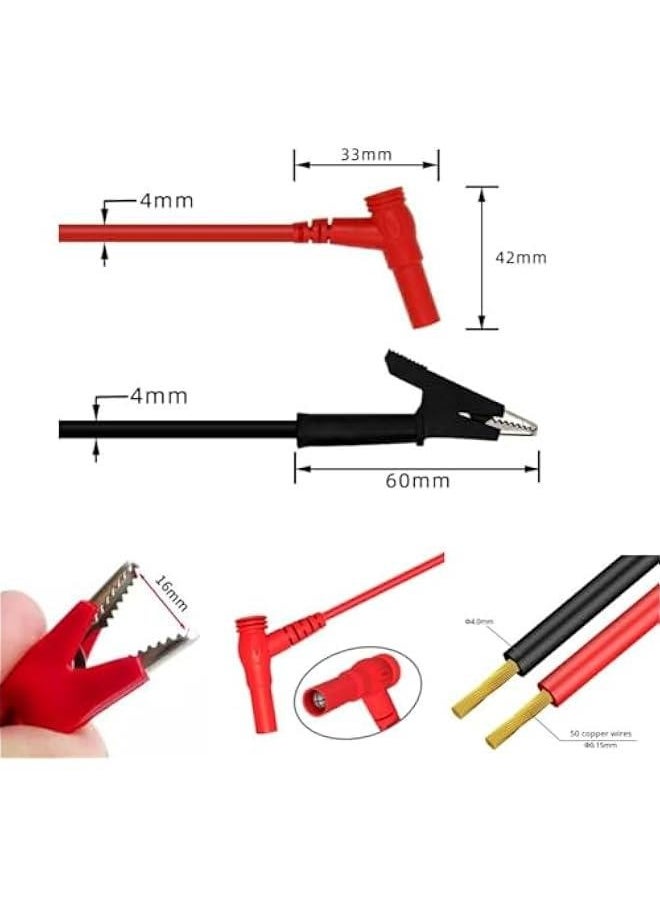 Generic Multimeter Alligator Clips Leads,3.5ft Banana Plug to Alligator Clip Test Lead,4mm Test Lead Probe Suitable for Most of Digital Multimeter  - Image 2