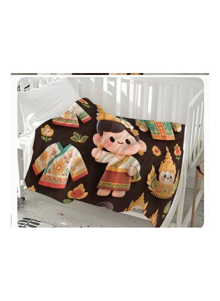 عام بطانية رقيقة من الفانيلا (دافئة ومريحة، ومناسبة للنوم واستخدام الألعاب وإزالة الغبار ومقاومة للرمل) 150 سم * 200 سم - 256 - Image 1