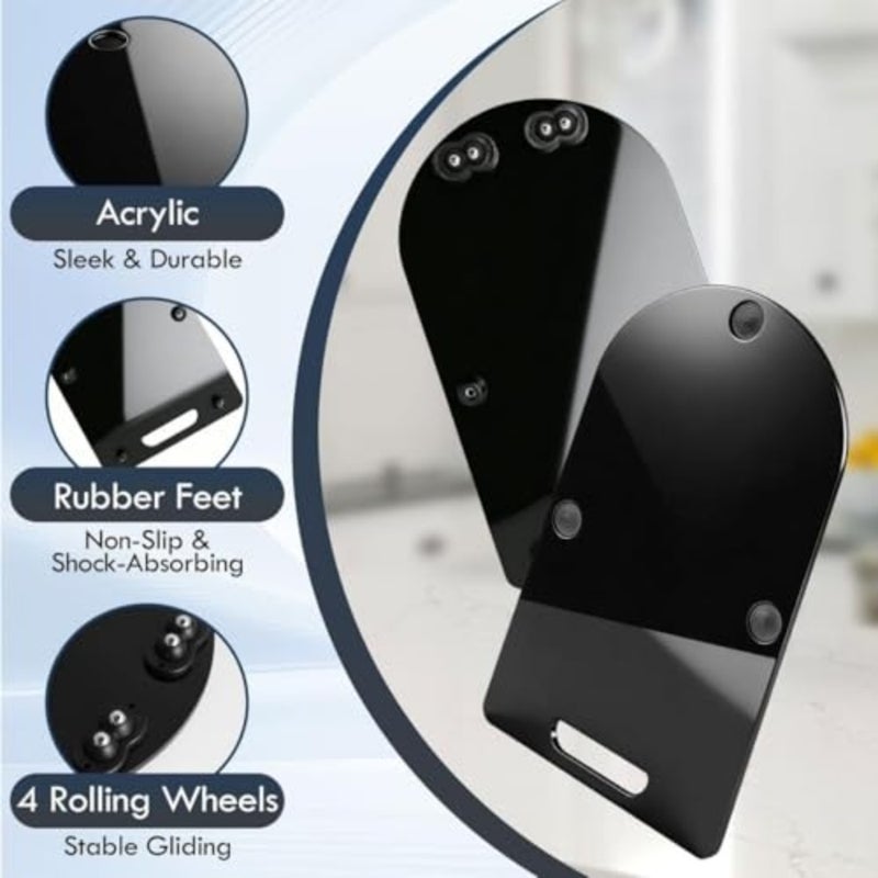 Acrylic Sliding board for Thermomix TM7, non-slip base with wheels for effortless movement - Image 2