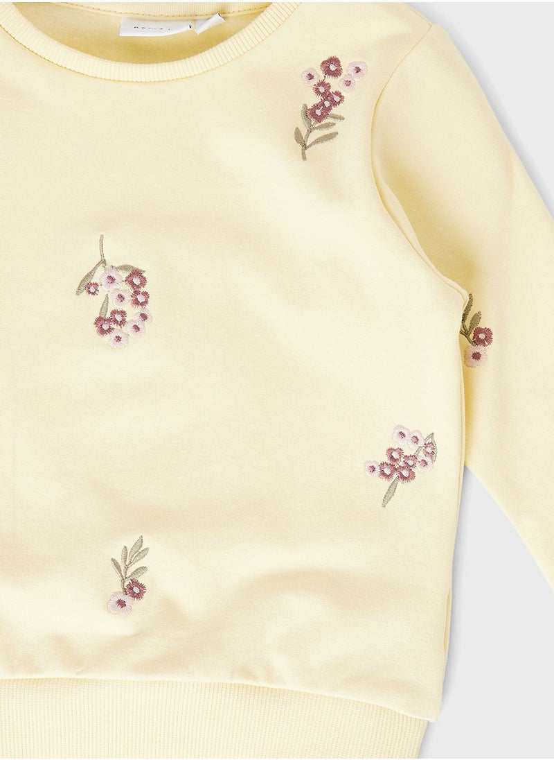 NAME IT - Kids Embroidered Floral Sweatshirt - Image 1