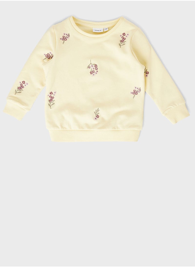 NAME IT - Kids Embroidered Floral Sweatshirt - Image 1