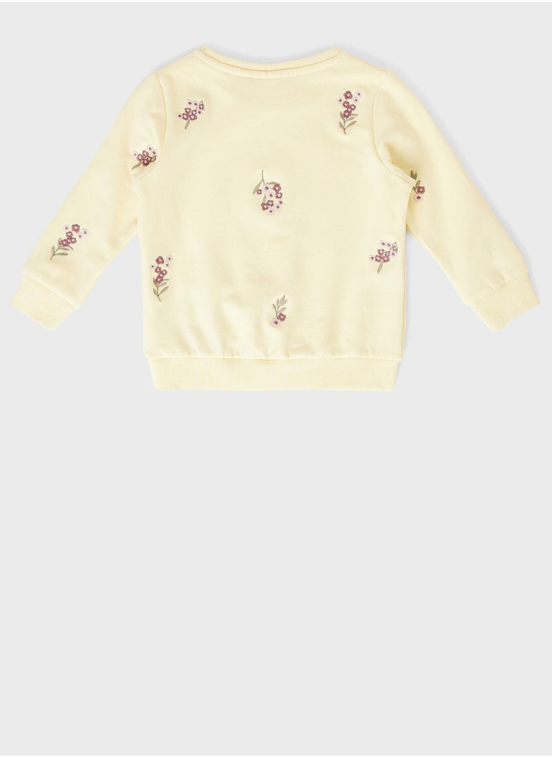 NAME IT - Kids Embroidered Floral Sweatshirt - Image 1