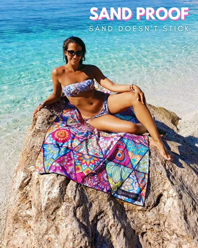 ECCOSOPHY Microfiber Beach Towel -Sand Free Towels are Quick Dry, Light Weight, Super Absorbent-Perfect Pool, Travel, Cruise, Camping Essentials - Oversized Extra Large for Adults (Havana) - Image 2