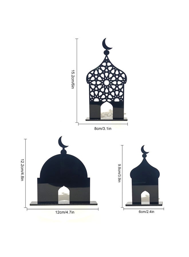 Eid Mubarak Banner - Festival Table Decoration Acrylic Stand - Bt502-3mm black acrylic (kt board installation) - Home Decoration, Eid Gift, Party Table Decor - Image 1