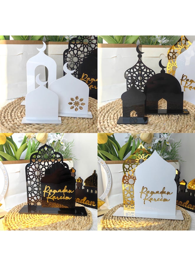 Eid Mubarak Banner - Festival Table Decoration Acrylic Stand - Bt502-3mm black acrylic (kt board installation) - Home Decoration, Eid Gift, Party Table Decor - Image 2