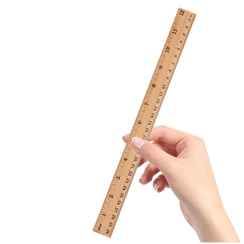 20 قطعة مساطر خشبية مقياس قياس مزدوج الجوانب لأعمال النجارة والخشب والرسم ومستلزمات المدارس - Image 5