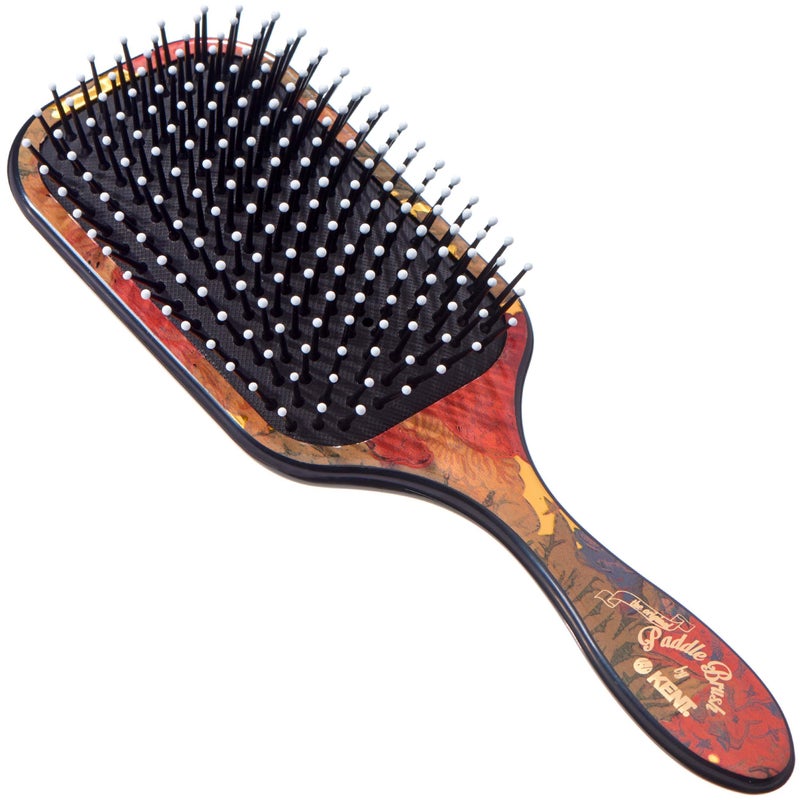 Kent LPB1 Large Paddle Cushioned Hair Brush - Grooming, Detangling, & Smoothing Floral Print - Best Everyday Brush For Medium to Long Hair - Image 1