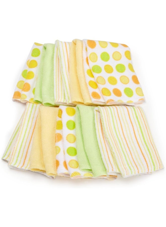 Spasilk Spasilk Washcloth Wipes Set for Newborn Boys and Girls, Soft Terry Washcloth Set, Pack of 10, Yellow Dots  - Image 1