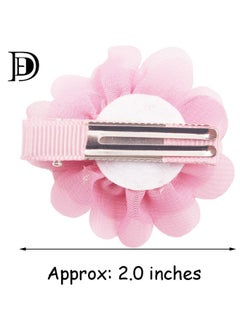 DED DeD 40PCS 2" Chiffon Flower Hair Bows Clips Flower Tiny Hair Clips Fine Hair for Girls Infants Toddlers Set of 20 Pairs  - Image 2
