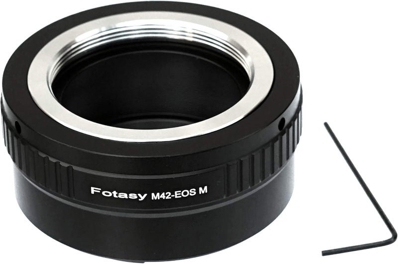 Fotasy محول عدسة M42 قابل للتعديل إلى قاعدة كانون EF-M، M42 EFM، محول M42 EOS M، متوافق مع كاميرات كانون EF M بدون مرآة EOS M M1 M2 M3 M5 M6 M6 Mark II M10 M50 M100 M200 - Image 1