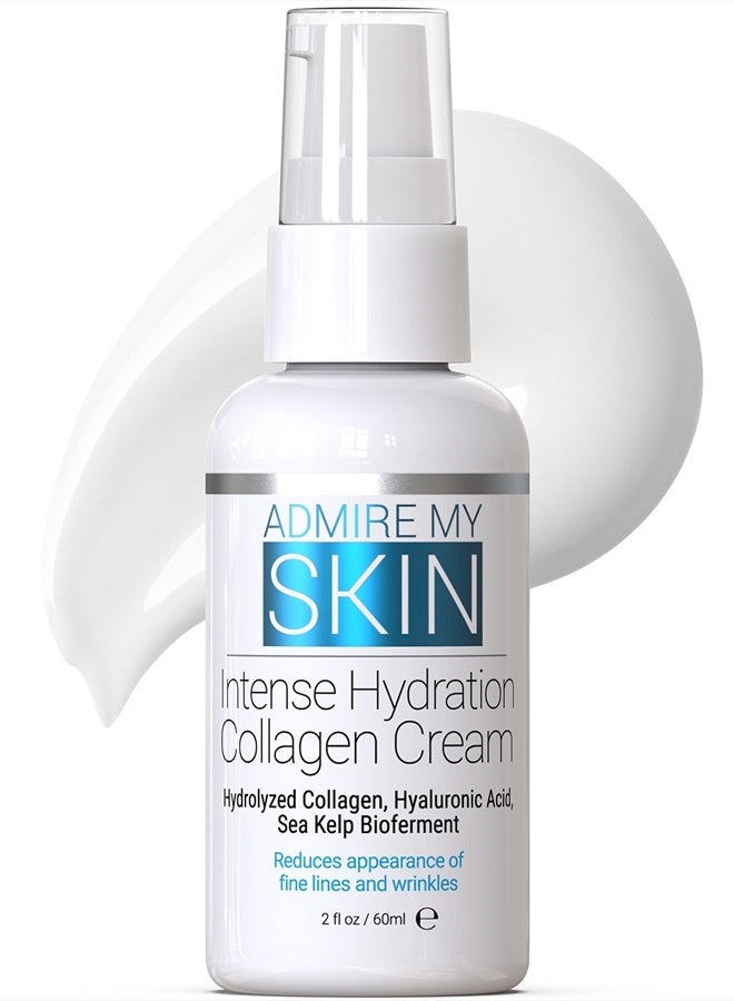 Admire My Skin Collagen Cream Moisturizer For Dry Skin - Hyaluronic Acid Cream - Non Comedogenic Hydrating Cream Eliminates Dull Dry Skin and Will Provide You With That Healthy Youthful Glow - Image 1
