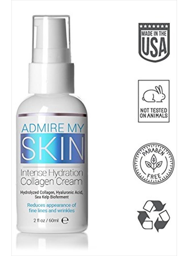 Admire My Skin Collagen Cream Moisturizer For Dry Skin - Hyaluronic Acid Cream - Non Comedogenic Hydrating Cream Eliminates Dull Dry Skin and Will Provide You With That Healthy Youthful Glow - Image 2