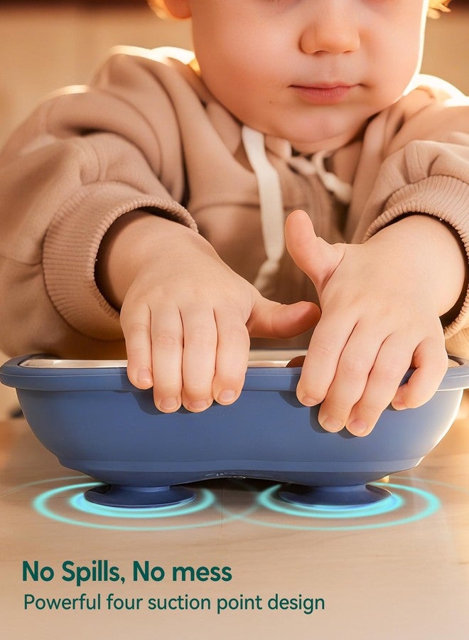 BABELIO 8'' Toddler Porcelain Plates with Silicone Suction Sleeves, Lead & BPA Free, Divided, Microwave & Dishwasher Safe, Stay Put, Suitable for Kids, 3 Pack - Image 4