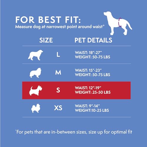 Simple Solution Disposable Dog Wraps, Male Dog Diapers, Puppy Potty Training, Incontinence and Travel Protection, Wraps for Small Dogs, 12-19 Inch Waist, 30 Count - Image 4